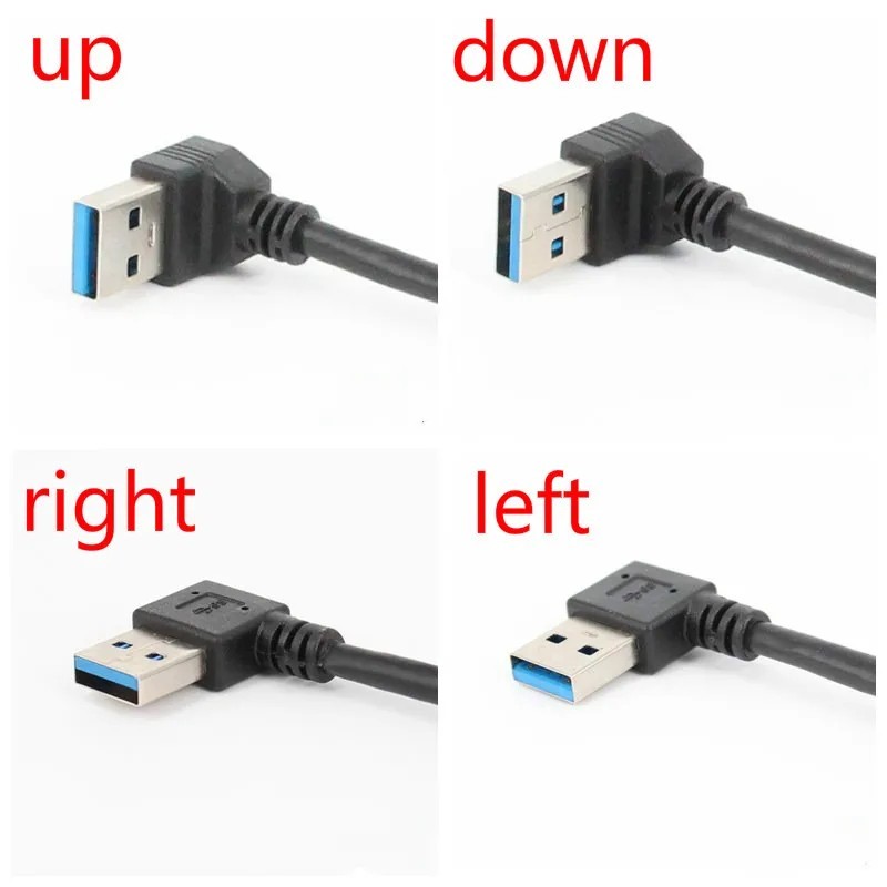 USB 3.0 Right / Left /Up/Down Angle 90 Degree Extension Cable Male To Female Ada
