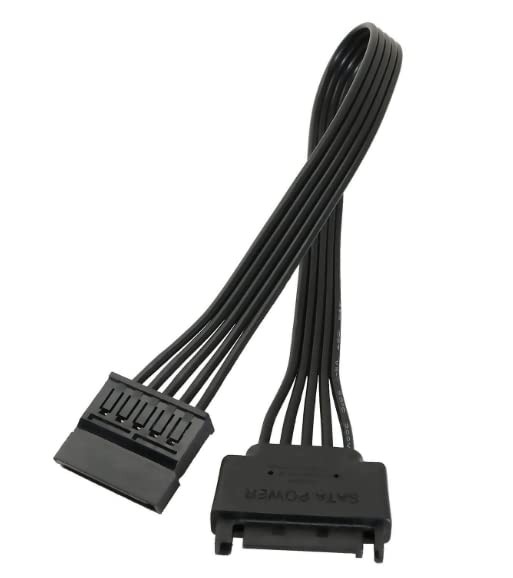 SATA Power Extension Cable 2PCS 11.8Inch Black 15Pin Male to Female…