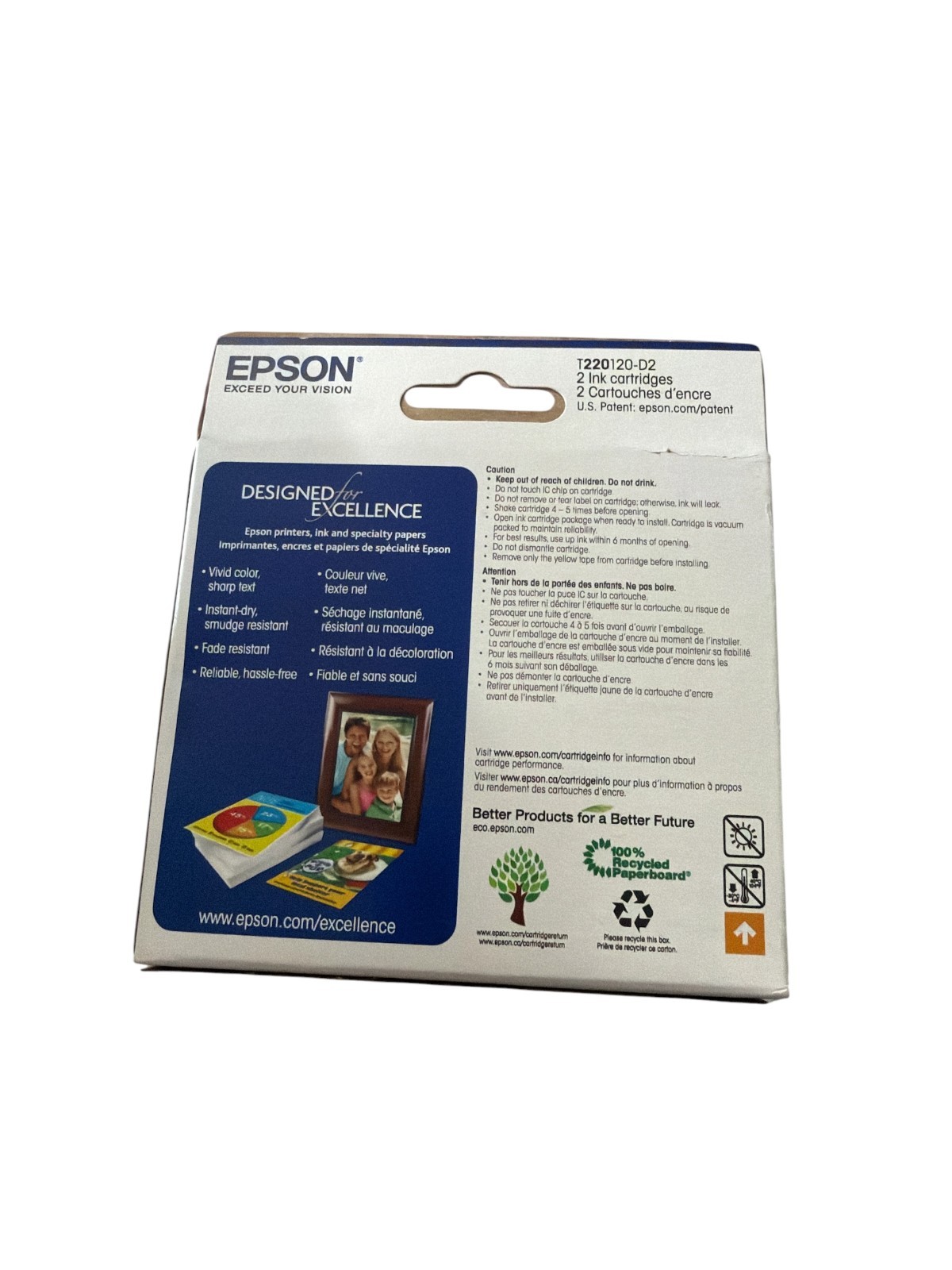 Genuine Epson 220 T220120 Durabrite Ultra Black Ink Cartridge – Exp.01/27