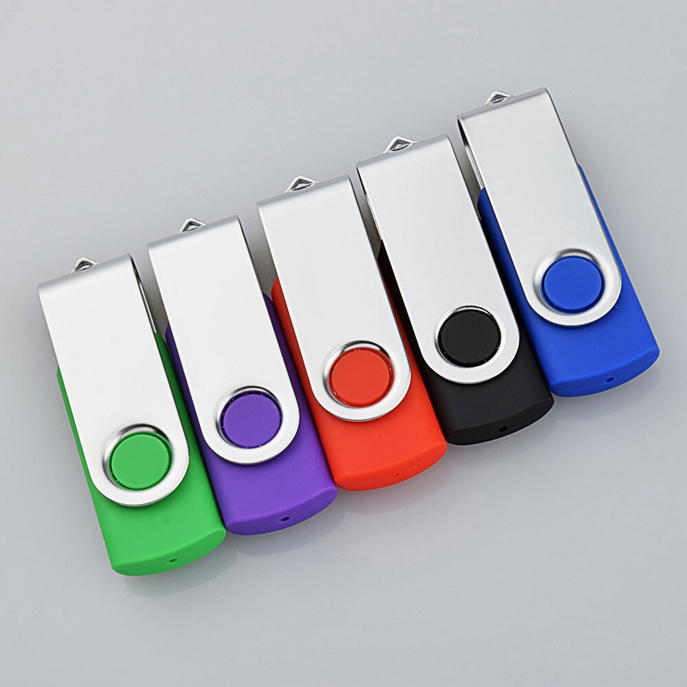 5 Pack Rotating Swivel USB 2.0 Mini Flash Drive 1GB-32GB Blank Data Memory Stick