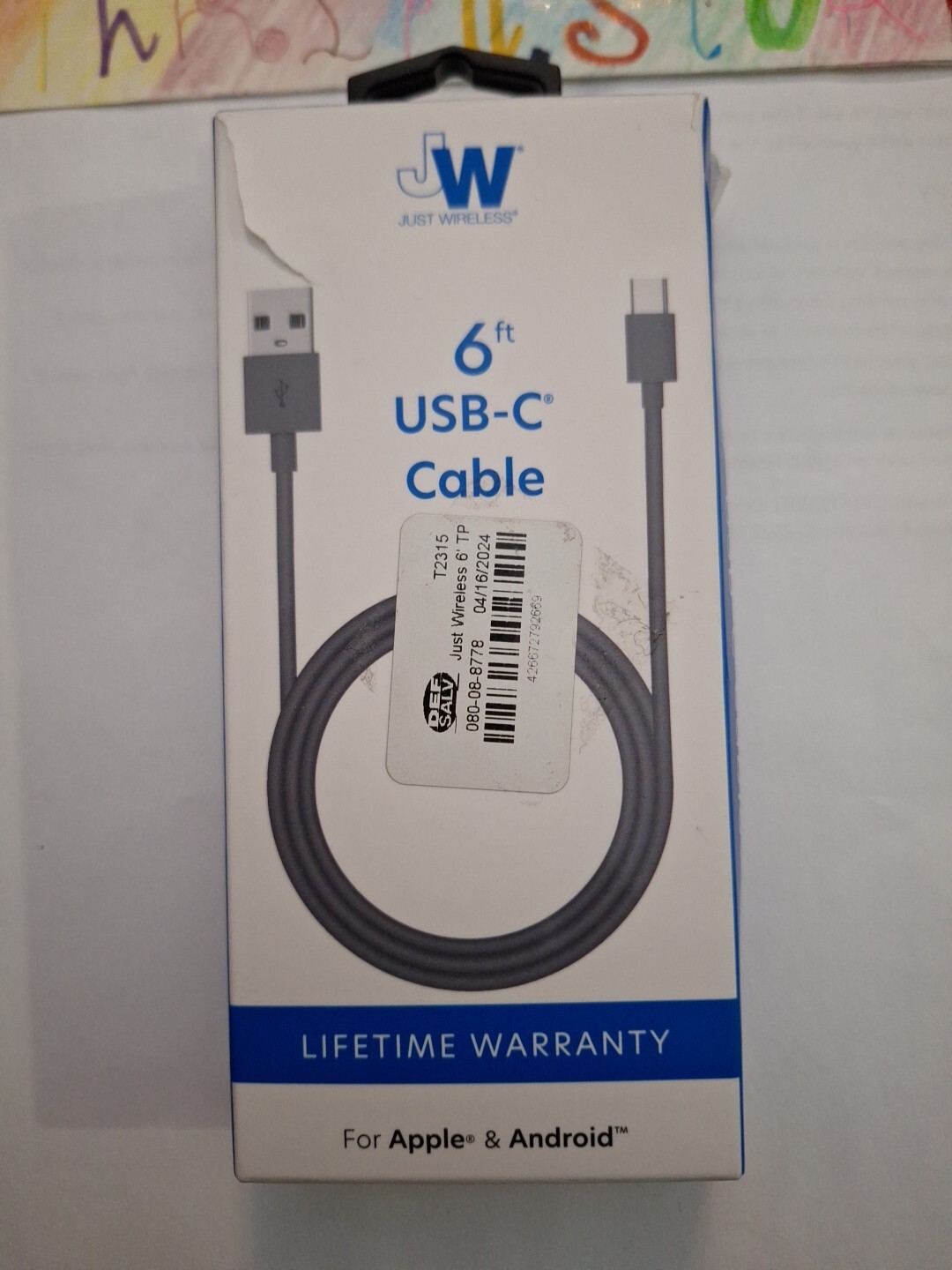 Just Wireless USB-C to USB 6ft Cable Model 05012 – Open Box