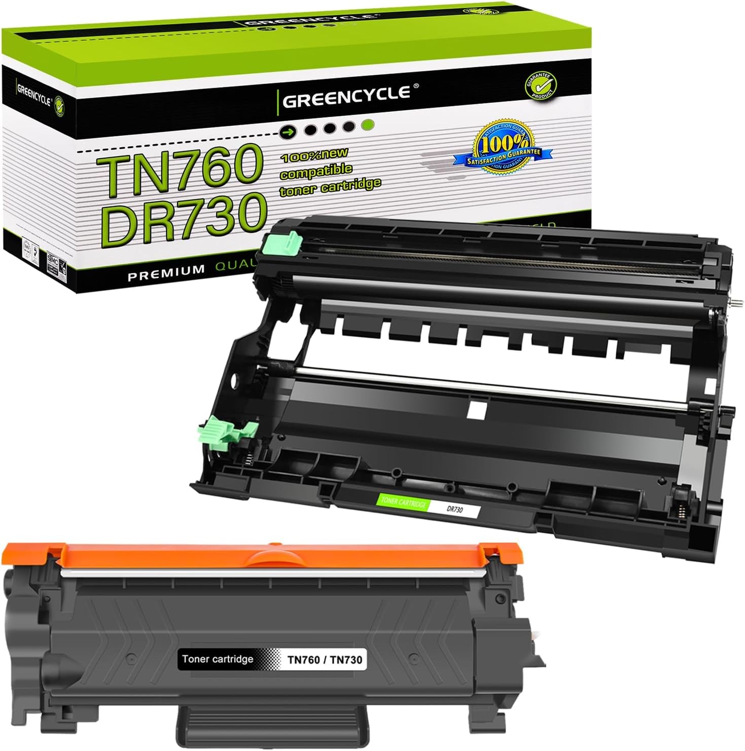 2 PK TN760 Toner Cartridge DR730 Drum Unit For Brother HL-L2350DW L2370DW 12K