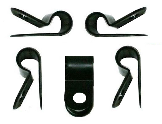 100 PCS PACK 1/2″ Inch R-Type CABLE CLAMPS NYLON BLACK HOSE WIRE ELECTRICAL UV