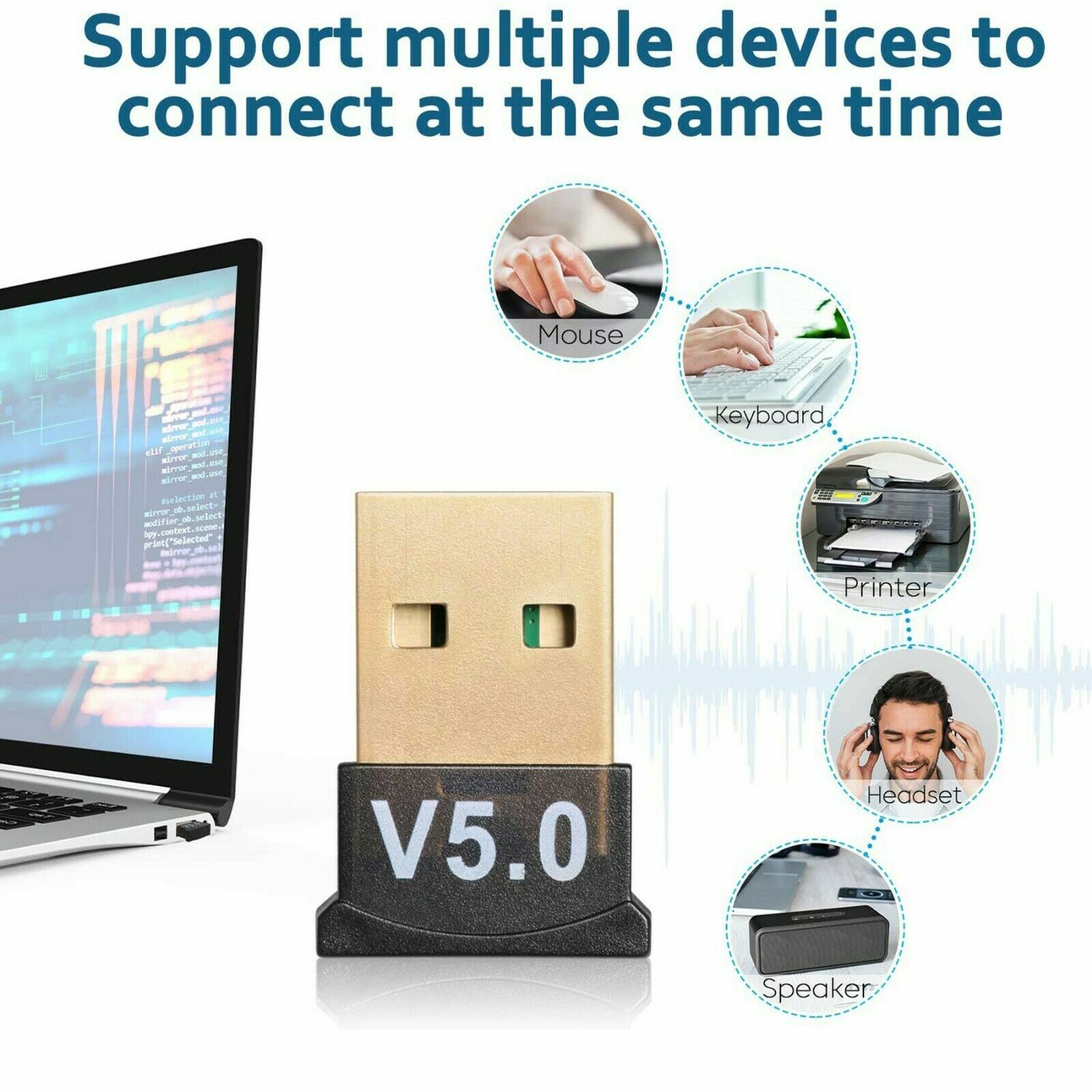 NEW USB Bluetooth 5.0 & 4.0 Wireless Audio Music Stereo Adapter receiver USA LOT