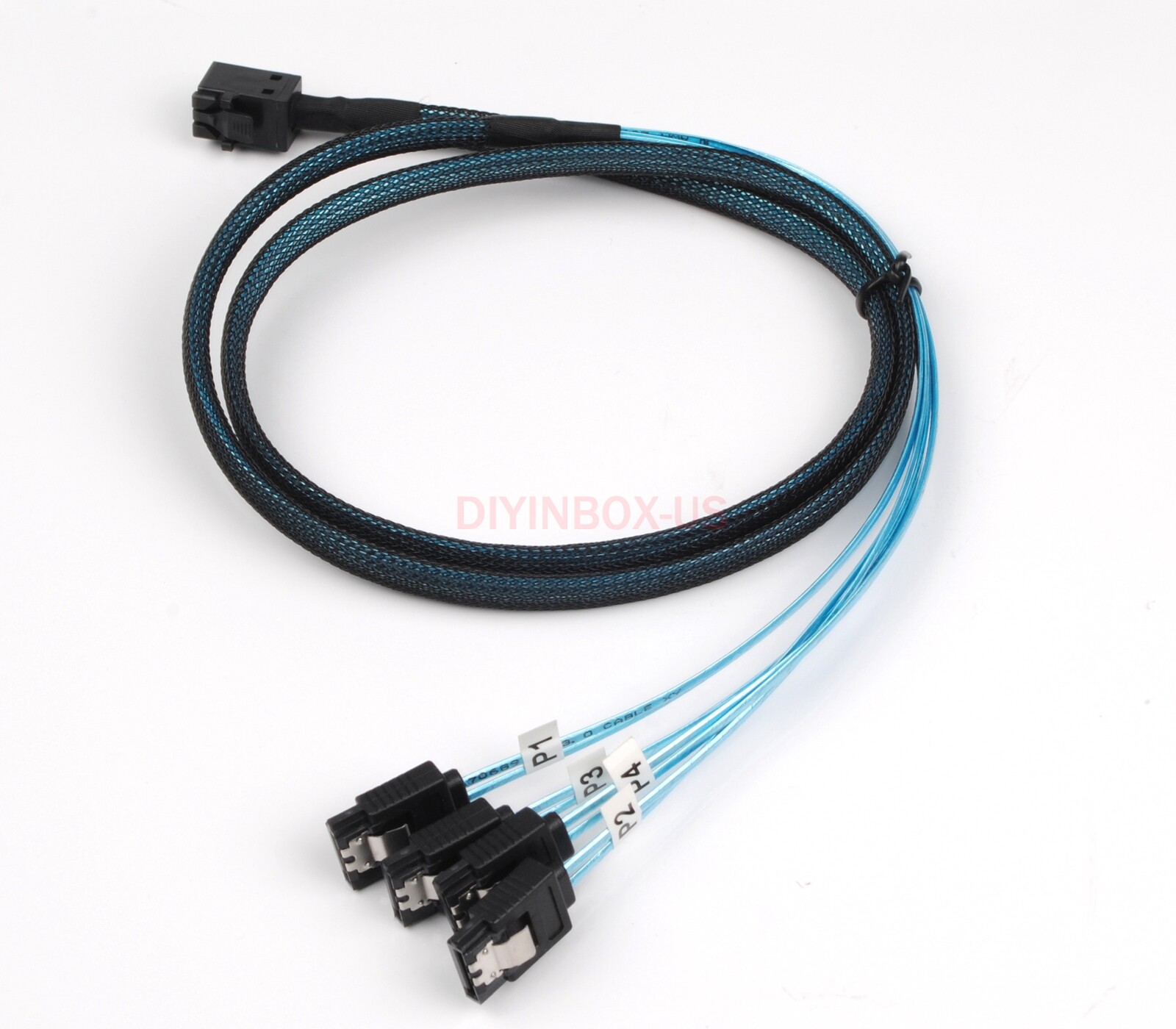 Lot Mini SAS SFF-8643 Target to 4 SATA 7pin Host Hard Disk Data Serve Raid Cable