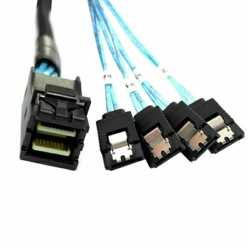 Lot Mini SAS SFF-8643 Target to 4 SATA 7pin Host Hard Disk Data Serve Raid Cable