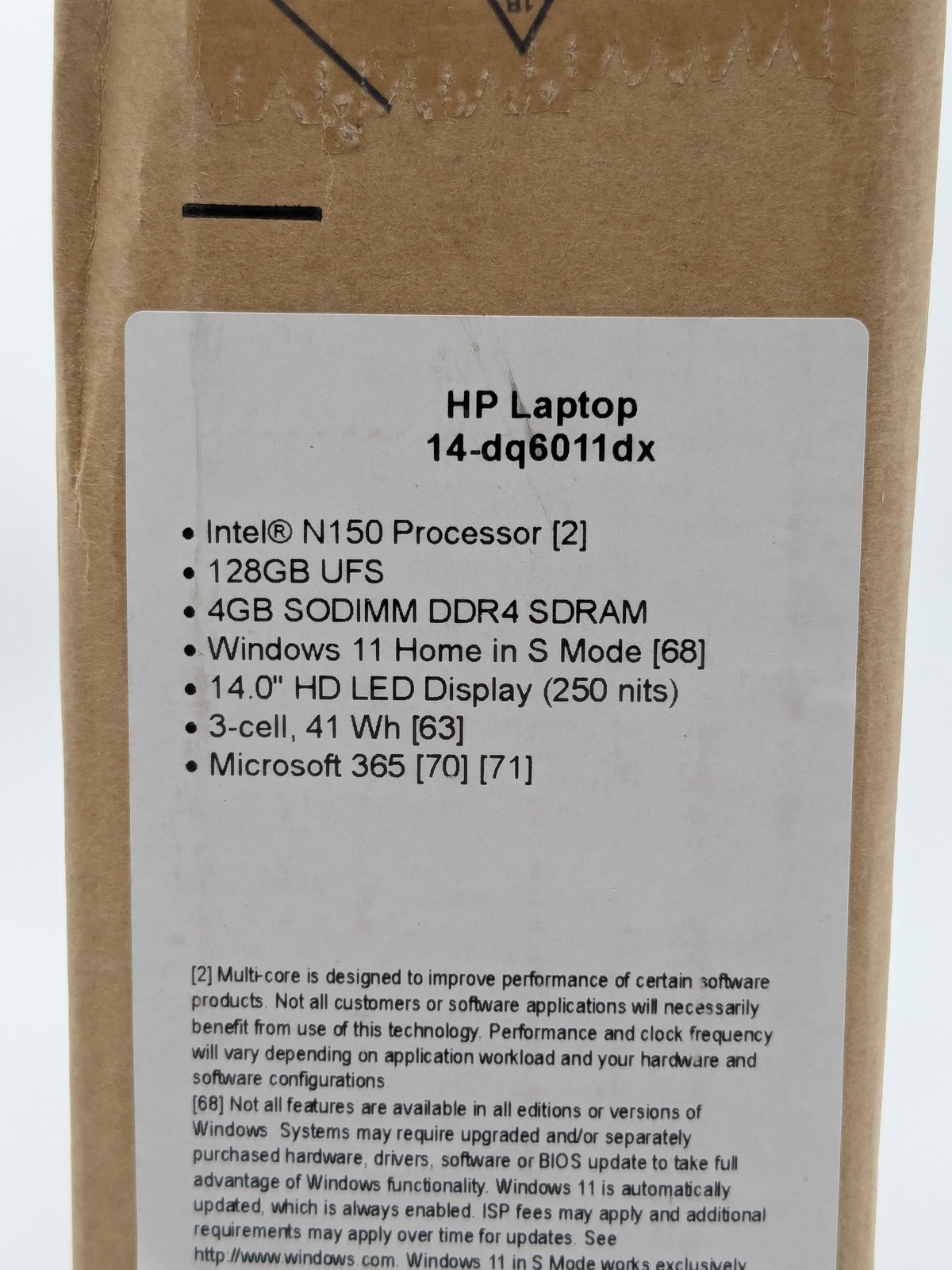 HP Laptop 14-dq6011dx 14″ Intel Processor N150 4GB DDR4 128GB UFS Win 11 Home