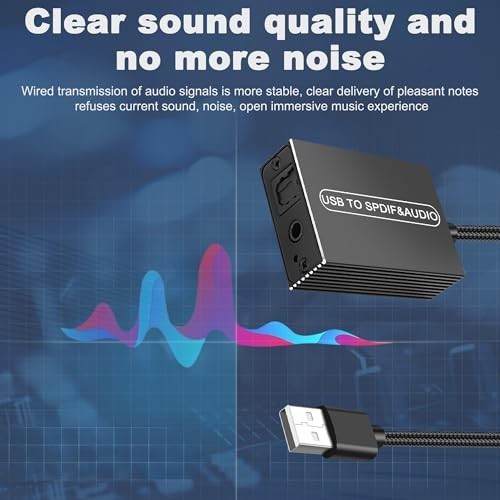 USB to Optical SPDIF Toslink & 3.5mm Audio Adapter Converter for TV, PS5, PC – 1