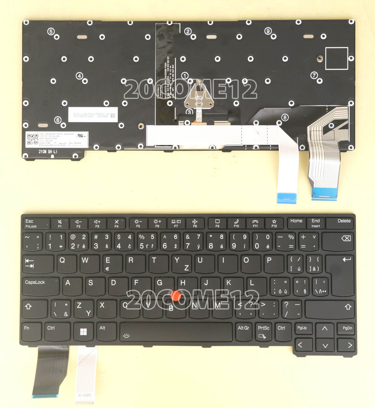 For Lenovo Thinkpad X13 Gen 3 21BN 21BQ 21CM 21CN keyboard Backlit Czech Slovak