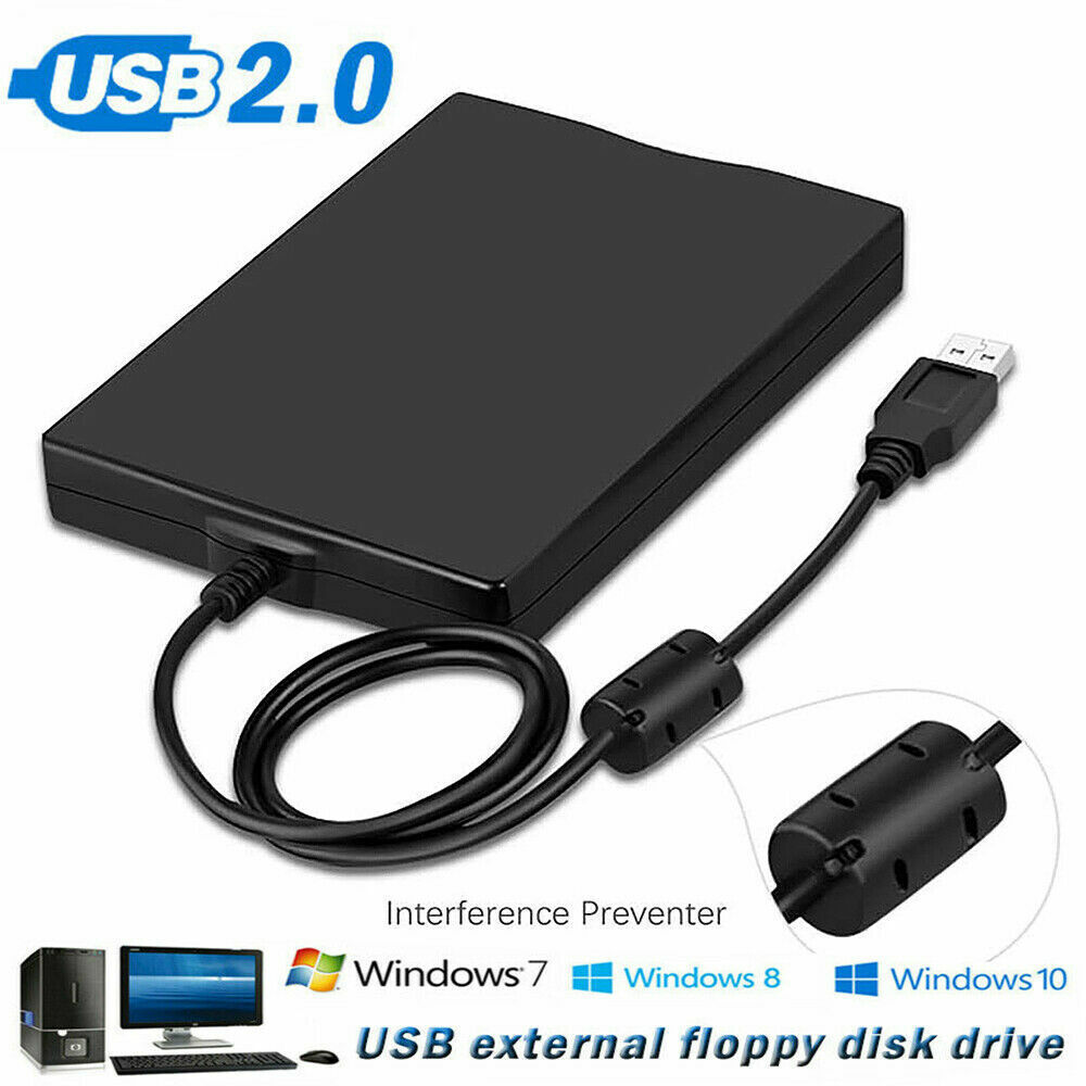 USB 2.0 3.5 inch Portable External Floppy Disk Drive 1.44Mb Reader FDD PC Laptop
