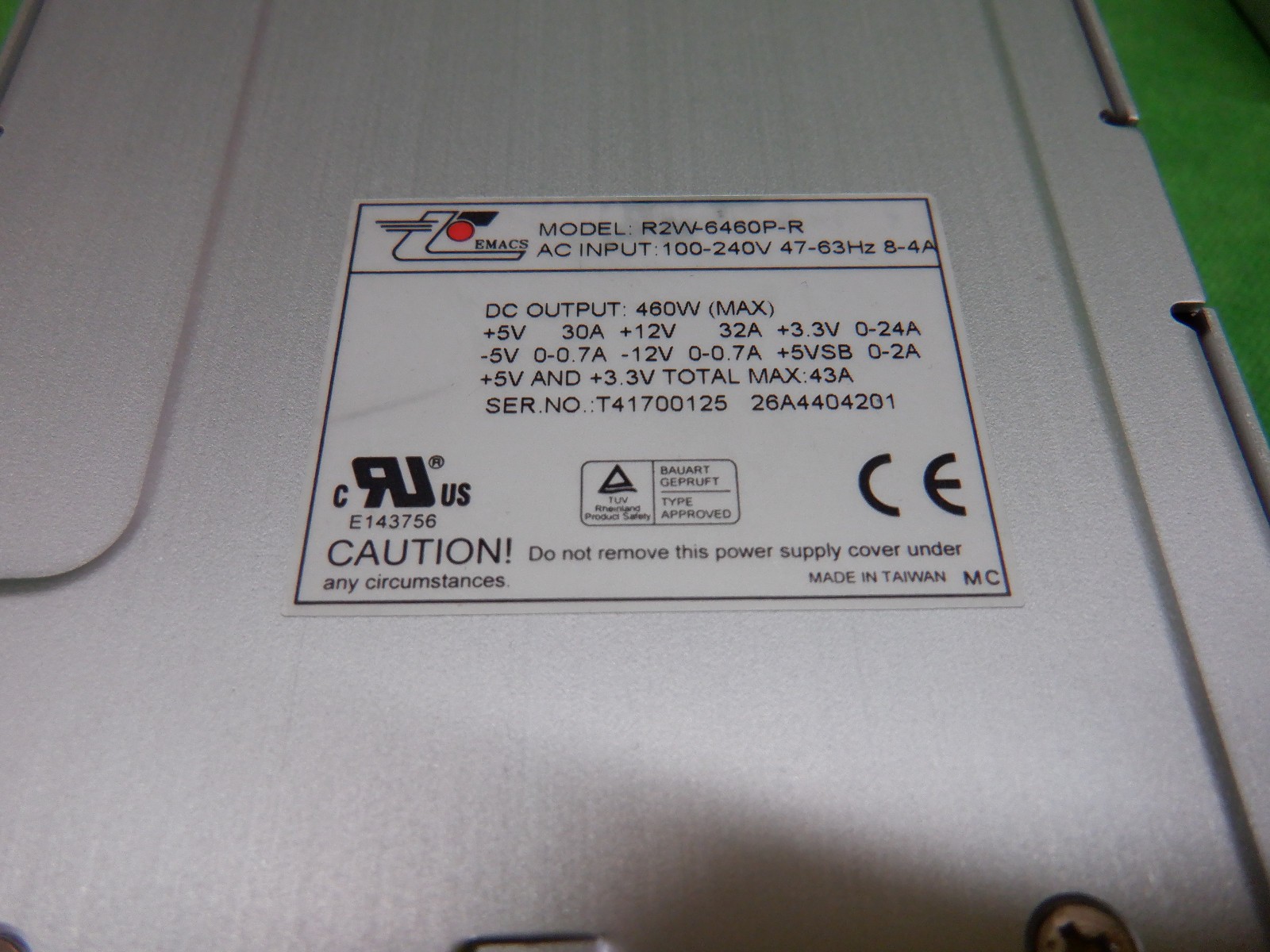 Zippy Emacs 460W Power Supply Module R2W-6460P-R LOT OF 2