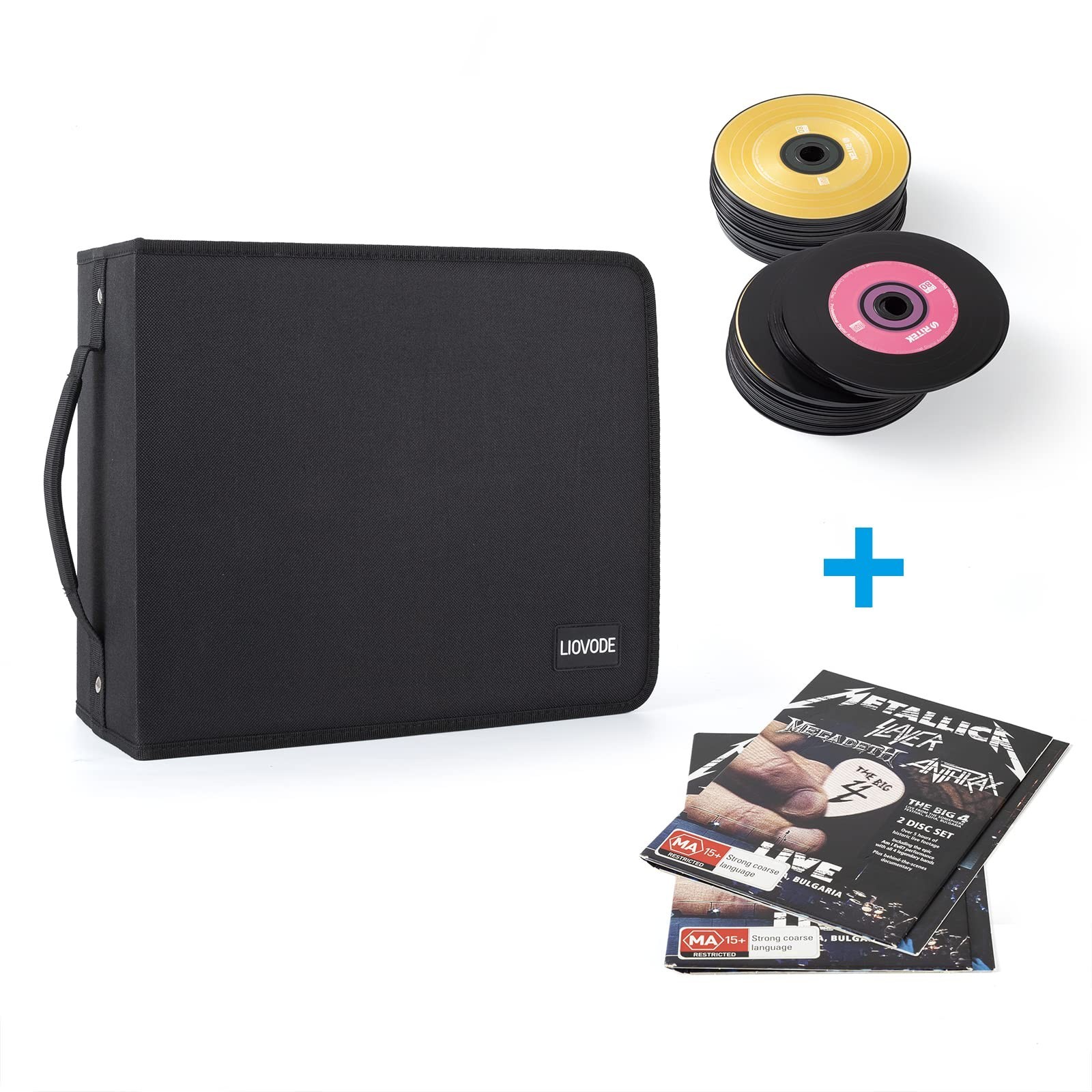 DVD Case 200 DVDs and 100 Booklets Capacity, CD/Blu-ray Storage Binder Case w…