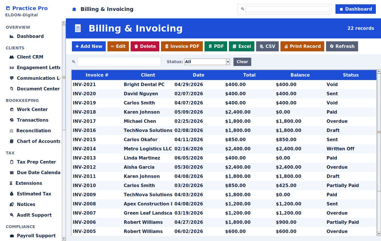 Bookkeeping & Tax Business Management Software Bookkeeper Tax Preparer Win/MAC