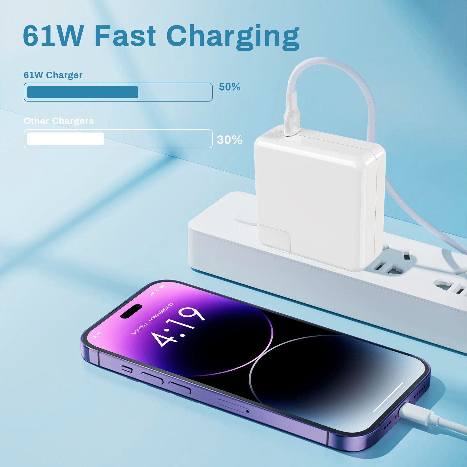 61W Type C USB C AC Adapter Charger for MacBook Pro 13″2016 2017 2018 2019 A1708