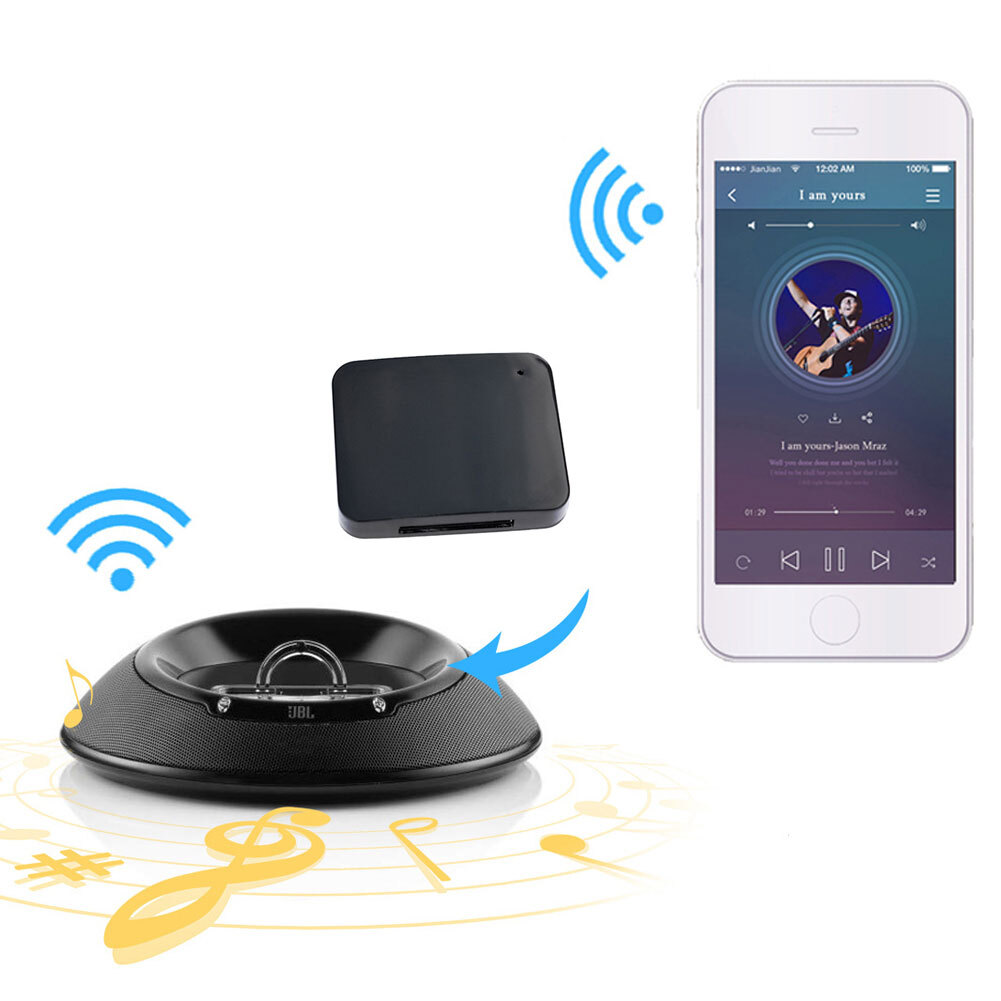 Bluetooth Wireless Music Audio Receiver for iPhone iPad iPod Galaxy 30-Pin Dock