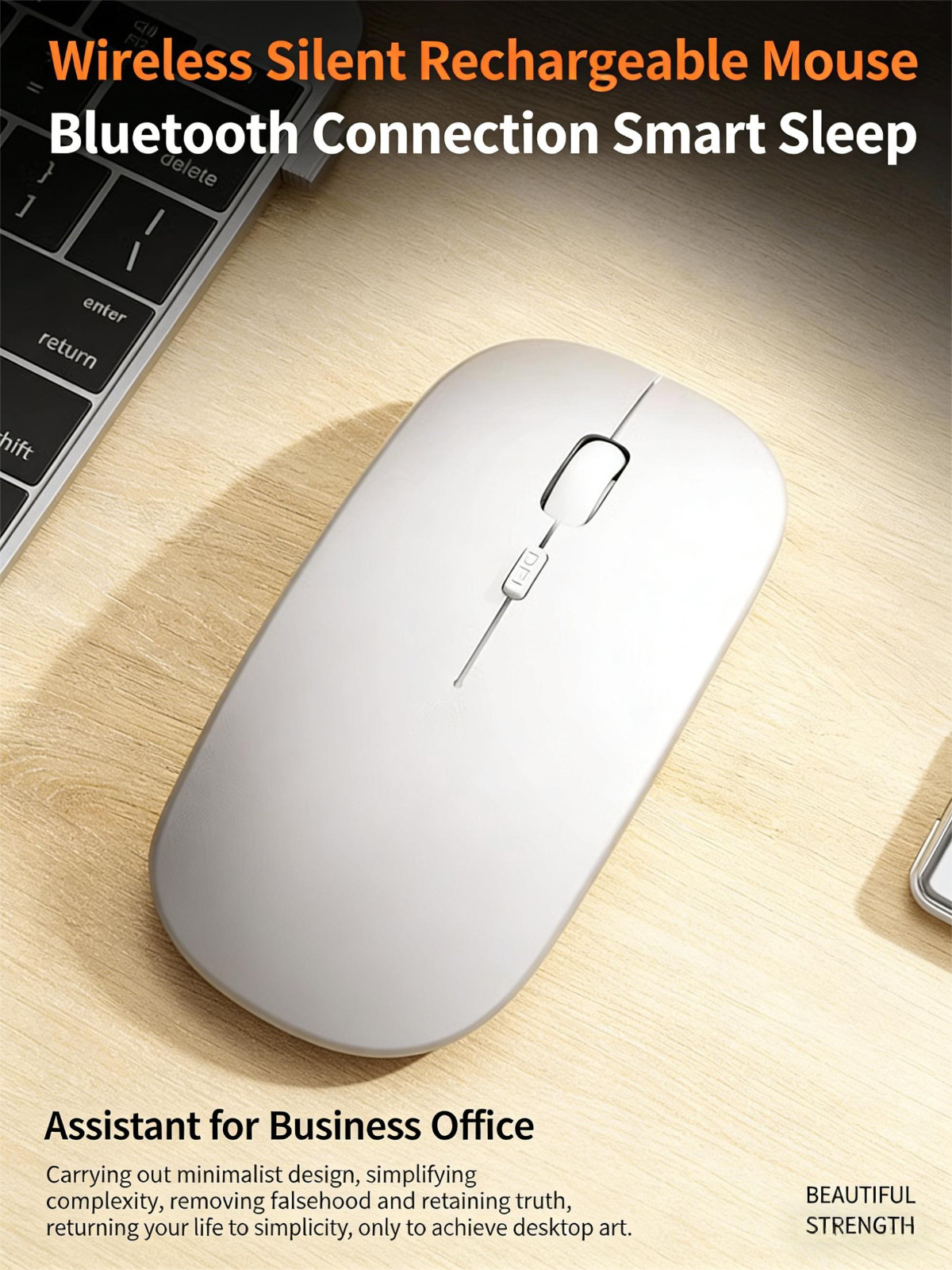 Rechargeable Silent Wireless Mouse | Dual Mode BT5.0+2.4G | For Dell HP MAC PC