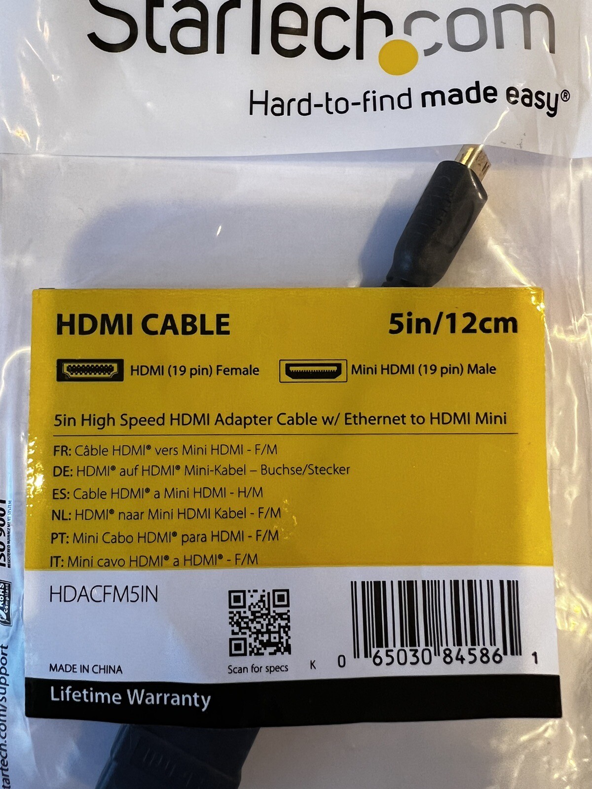Star Tech Com Display Port to HDMI Video Adapter Converter with Audio 5in/12CM