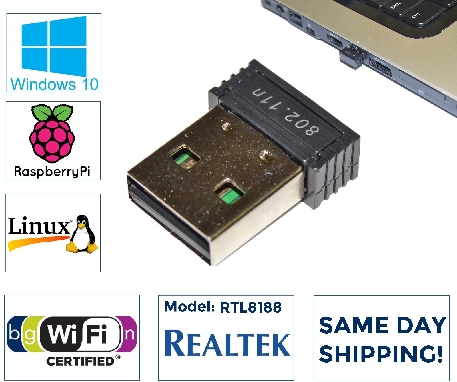 Original Realtek RTL8188 MINI USB WiFi Wireless 802.11B/G/N Card Network Adapter