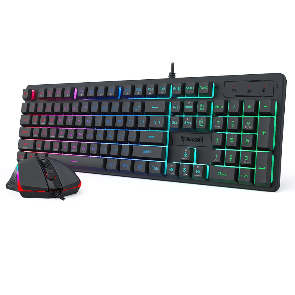REDRAGON S107-RGB-BA Gaming Keyboard+Mouse Combo,RGB Backlit Keyboard,10000DPI