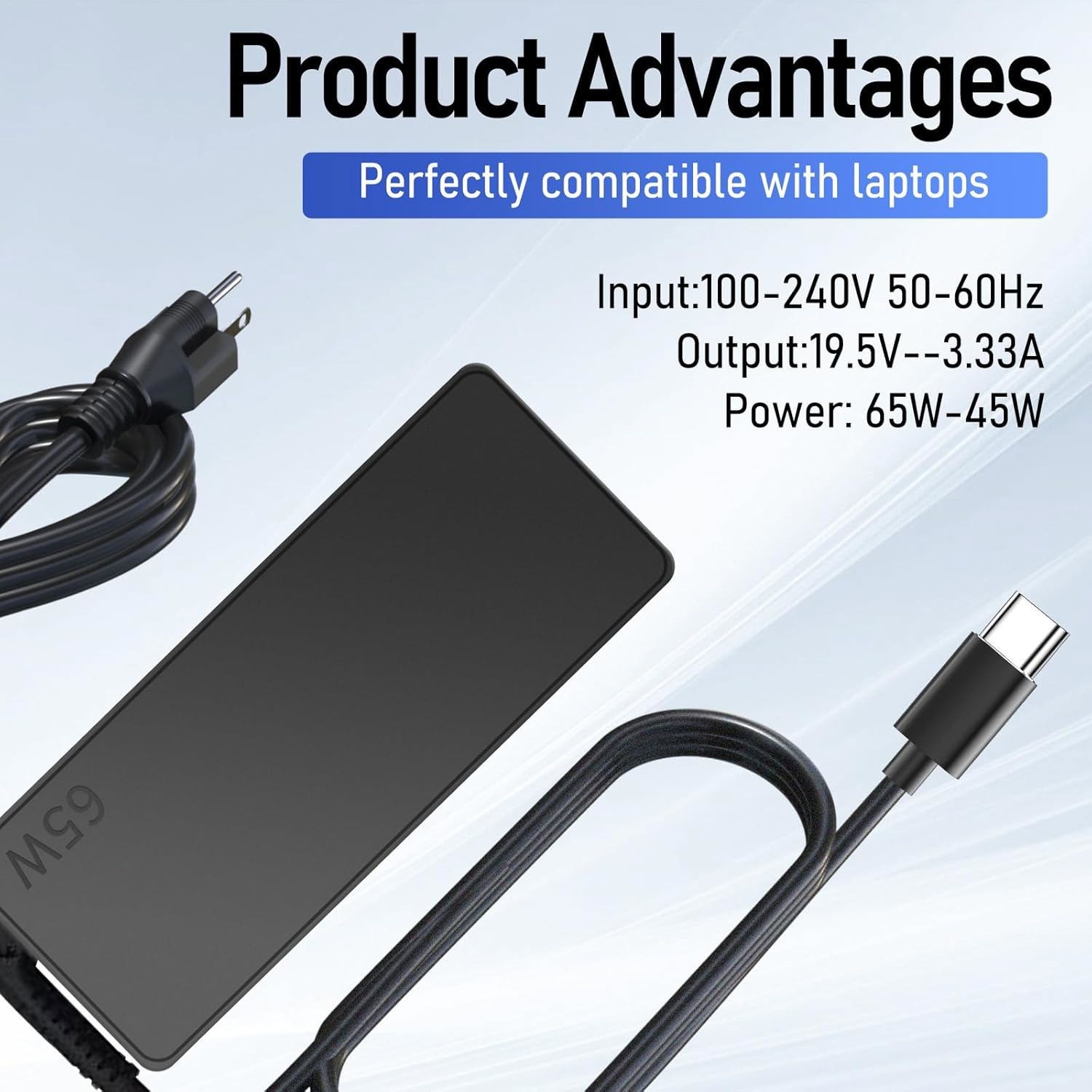 For Lenovo 65W Charger USB-C Power AC Adapter ThinkPad T14 T14s T490s T15 Laptop