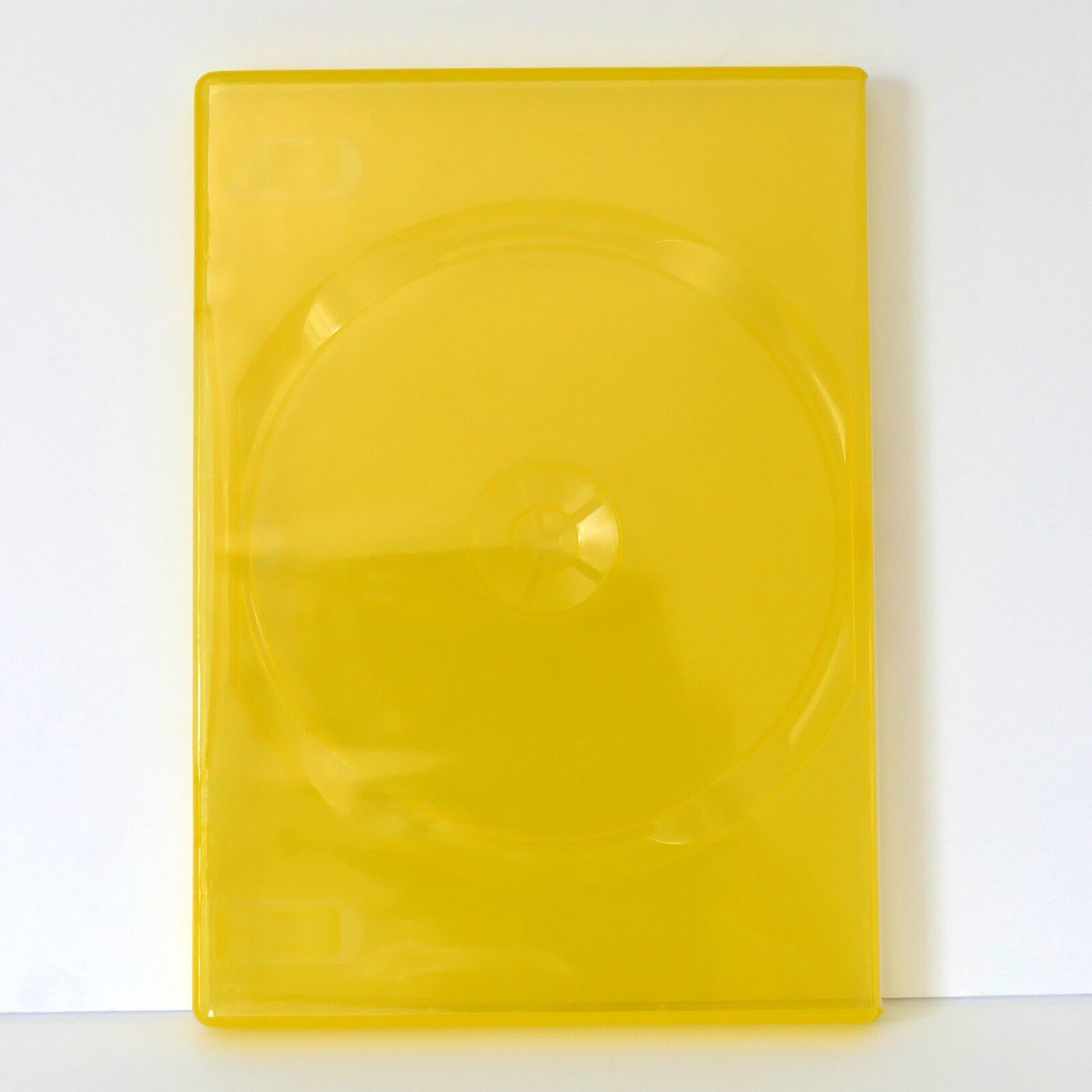 1 Clear YELLOW Single DVD Case Standard 14mm Color Tinted Full Sleeve Clips NEW