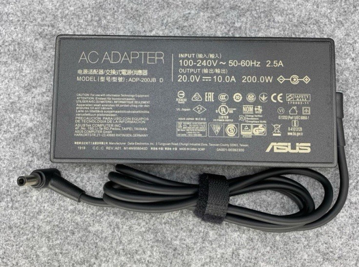 ASUS ROG 200W Laptop Charger 6*3.7mm Round Tip AC Adapter 20V 10A ADP-200JB D