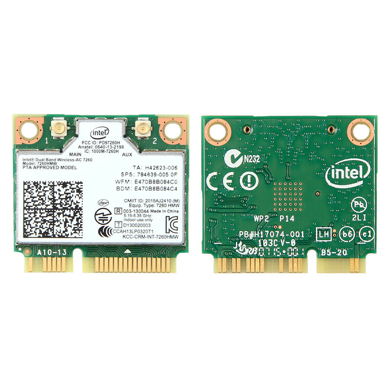 Intel Dual Band Wireless-AC 7260HMW Mini PCI-E Card 1200Mbps BT 4.0 Network Card