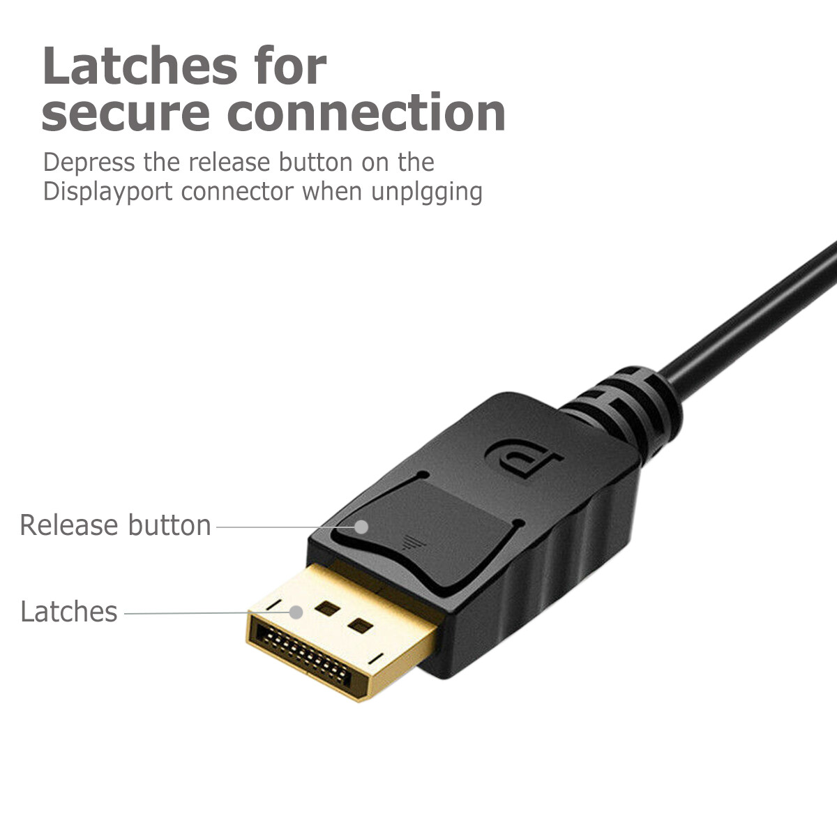 DisplayPort DP to VGA Cable Gold Plated 6 Feet Cord 1080p For Lenovo Dell HP