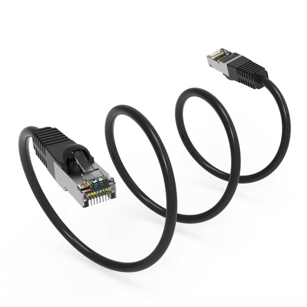 6FT Cat6 RJ45 Network LAN Ethernet SSTP Shielded Patch Cable Cord 26AWG Black