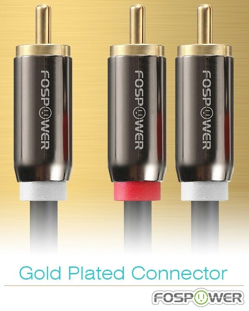 3 6 10 15 25 FT Dual Layer 2 to 1 RCA Male Splitter Stereo Sub Audio Y Cable