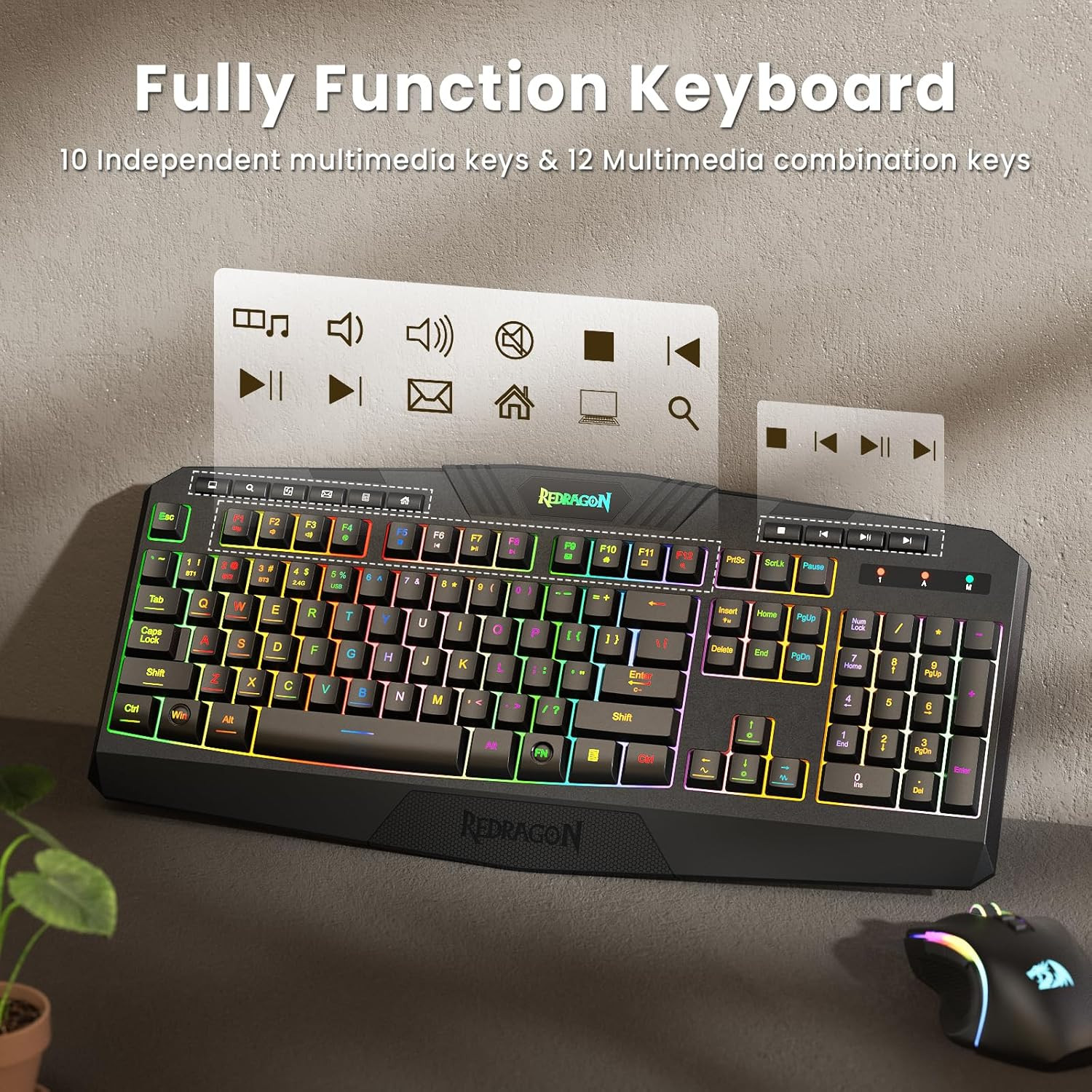 S101M-KS Gaming Keyboard and Mouse Wireless with Tri-Mode, RGB Keyboar