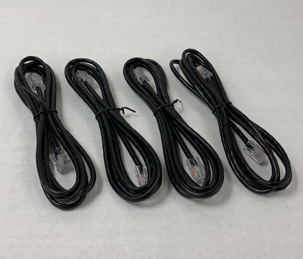 Unbranded RJ-45 Ethernet Cable Black 6 Ft (Lot of 4)