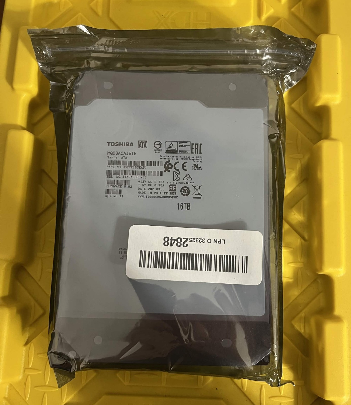 BRAND NEW Toshiba 16TB 7200RPM SATA 3.5″ Internal Enterprise HDD (MG08ACA16TE)