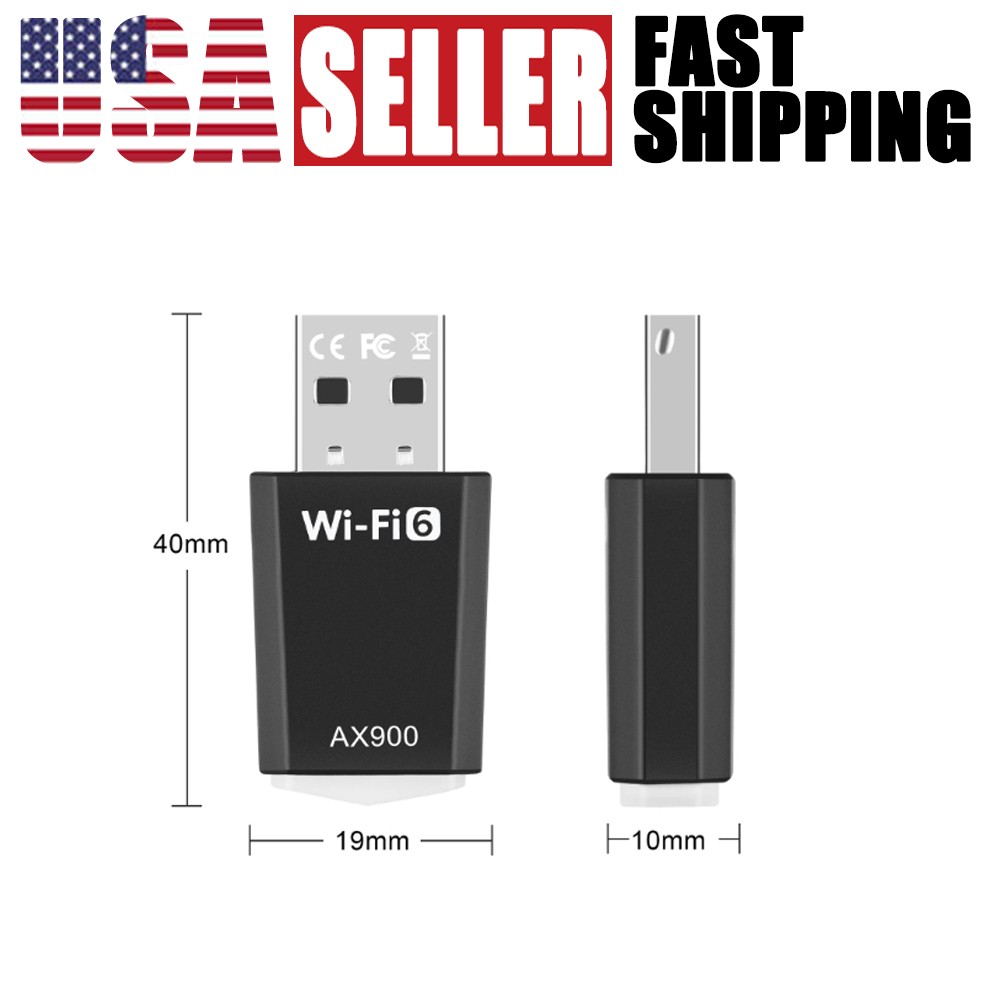 For PC Desktop USB WiFi 6 Adapter Dual Band AX900 2.4/5GHz Wireless Network Card