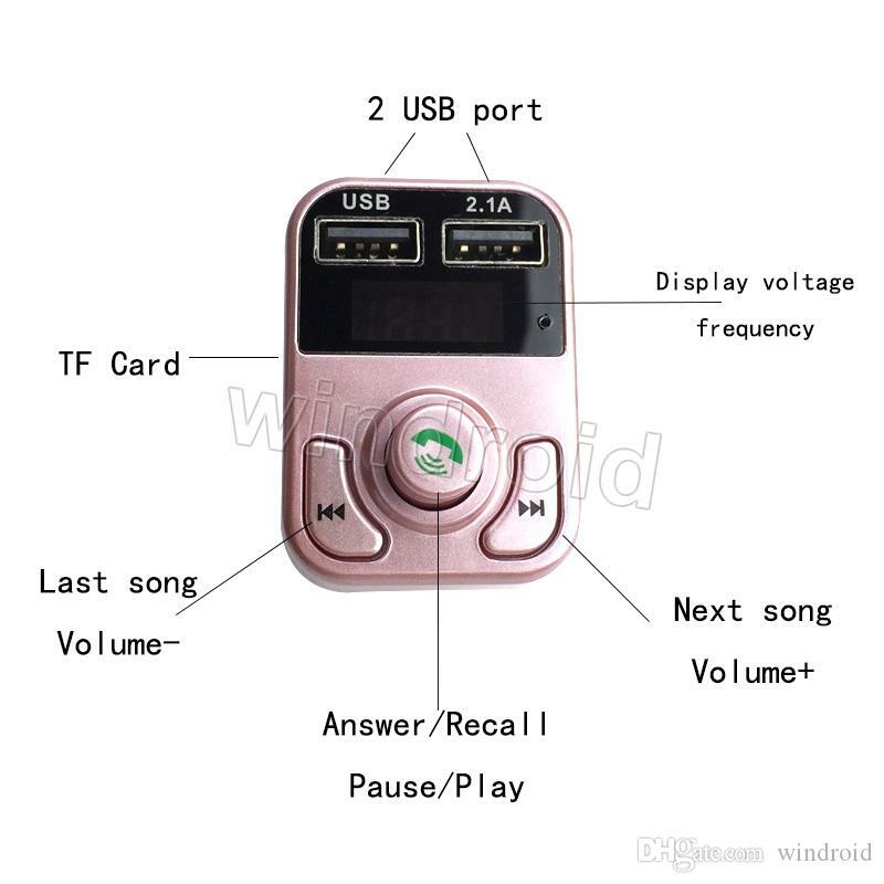 Wireless In Car Bluetooth FM Transmitter MP3 Radio Adapter Car 2 USB Charger G2