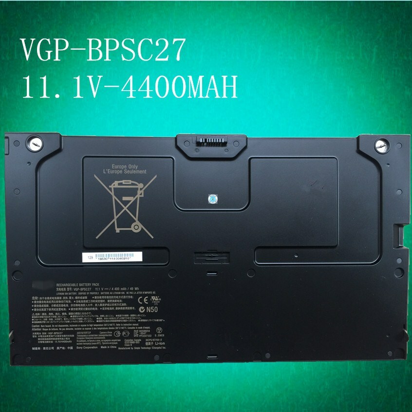 ONE VGP-BPSC27 Battery For Vaio Z VPCZ2 VGP-BPS27 Series 4400mAh Laptop amk