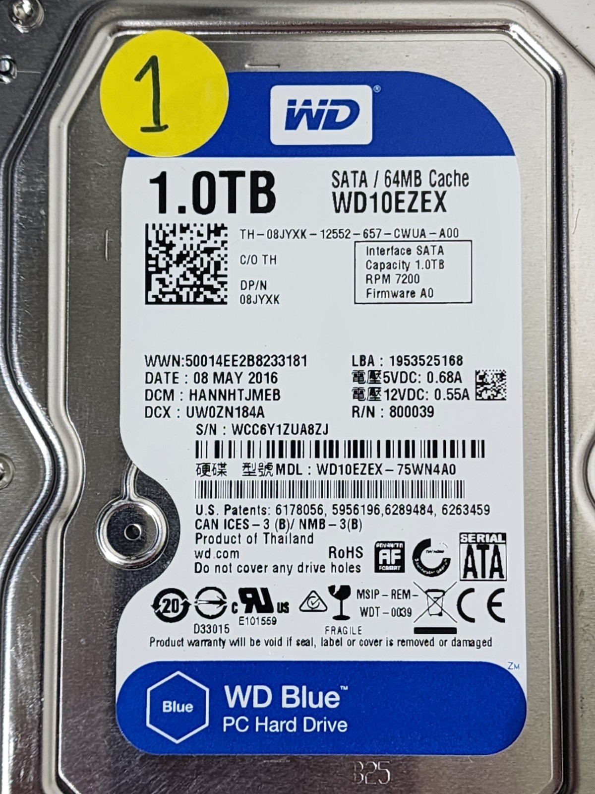Lot of 16 Seagate/Western Digital 1TB 2TB 4TB 7200RPM SATA 3.5″ Hard Drive HDD