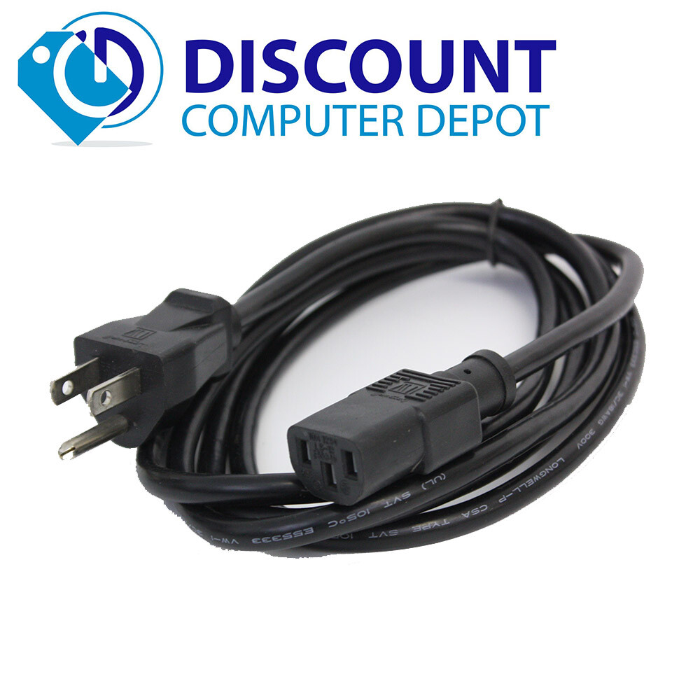 Power Cord AC Cable 5 ft PC Computer Monitor Printer 3 Prong