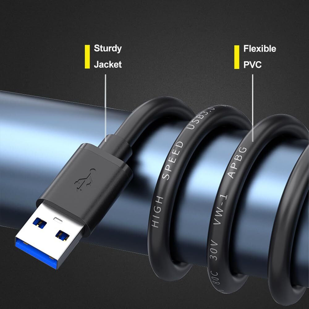 USB 3.0 A Male to A Cable Lot Data Transfer Super Speed Power Charger Metal 3FT