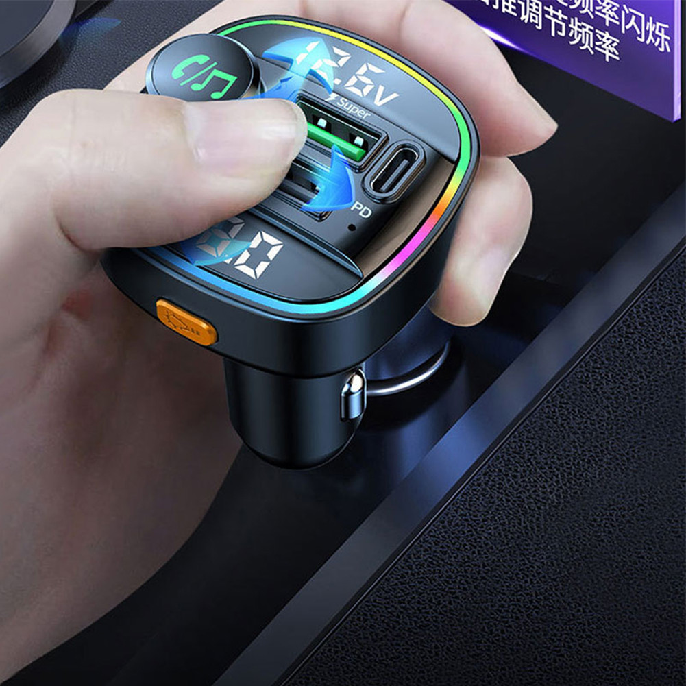Bluetooth 5.0 Car Wireless FM Transmitter Adapter USB PD Charger AUX Hands LOT