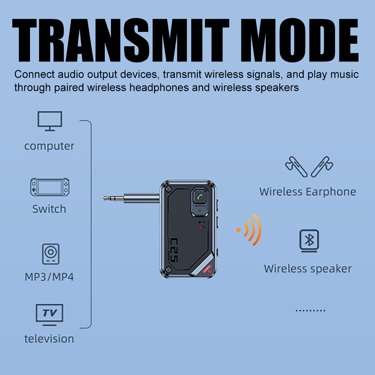 Bluetooth 5.3 Car Wireless Transmitter Receiver Adapter AUX Audio 3.5mm Jack-NEW