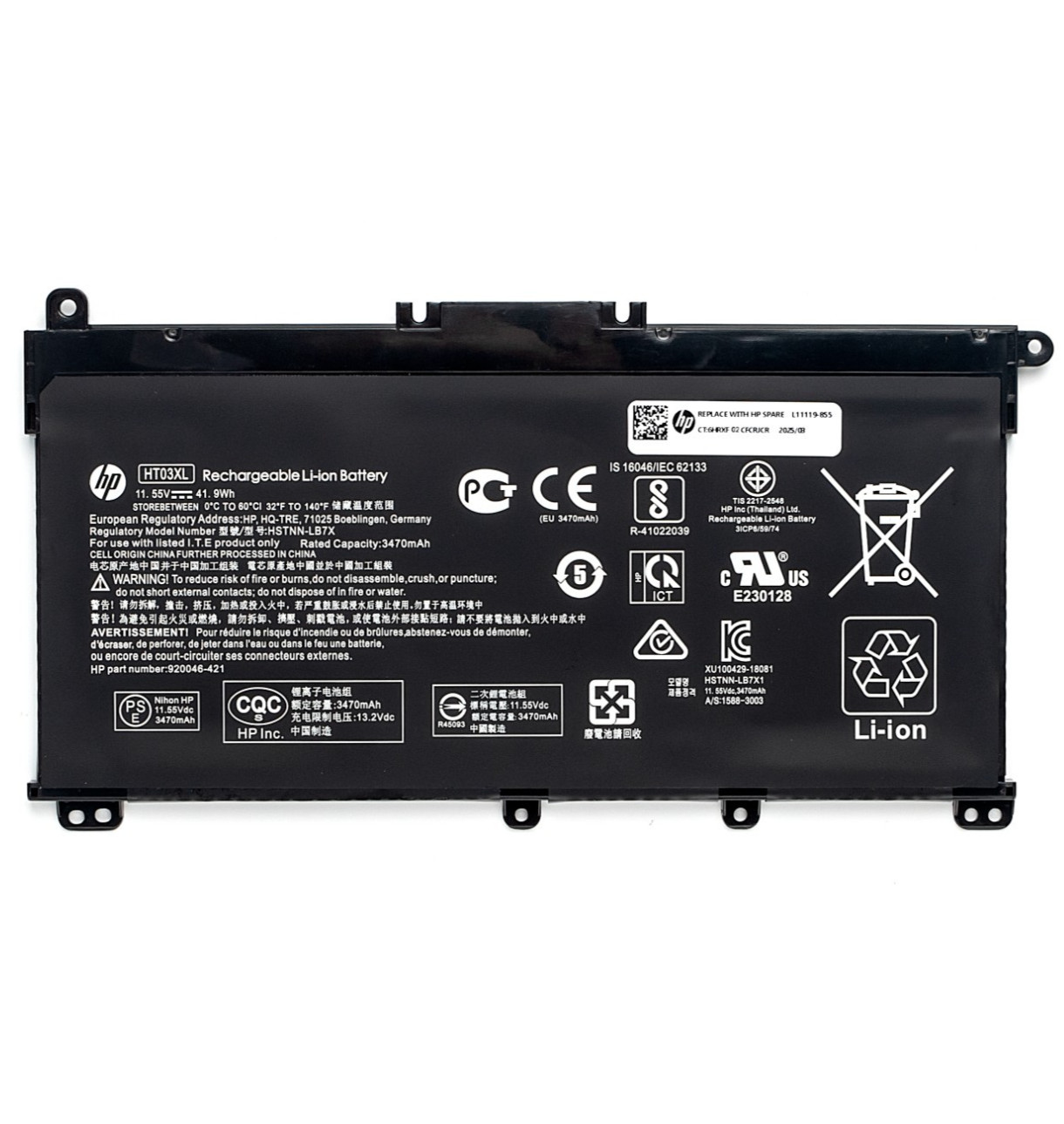 Genuine 41.9Wh HT03XL Battery For HP Pavilion 240 G7, 245 G7, 250 G7 L11119-855