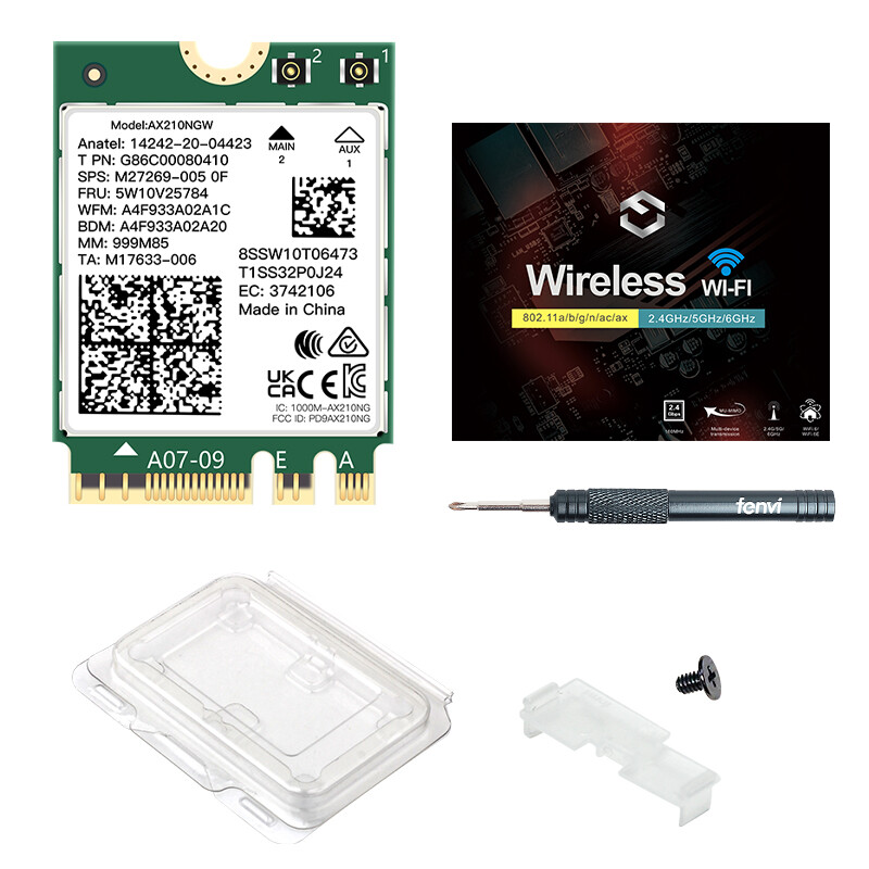 Intel AX210NGW WiFi 6E M.2 NGFF Wireless Card Tri-Band BT 5.3 Network Adapter PC