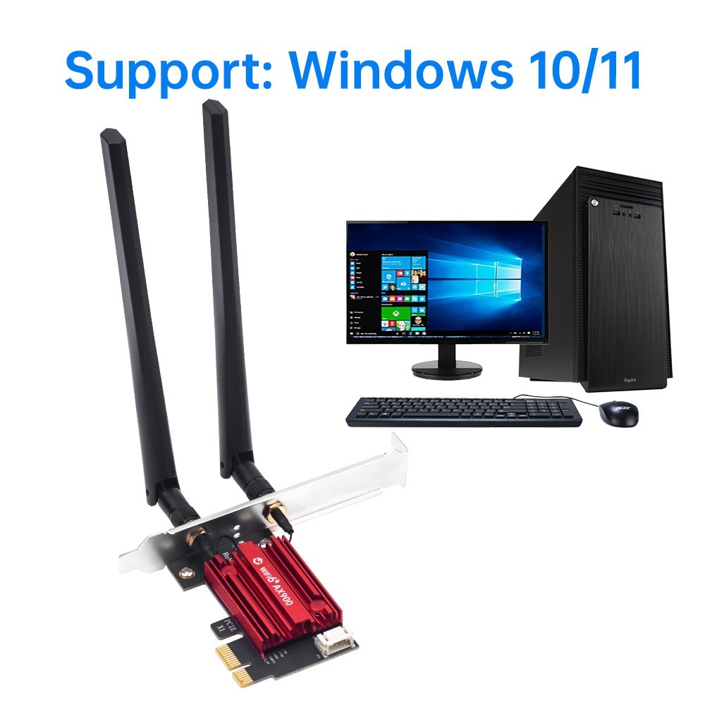 AX900 WiFi 6 PCIe Card with Bluetooth 5.4 Desktop Wireless Adapter Dual Band