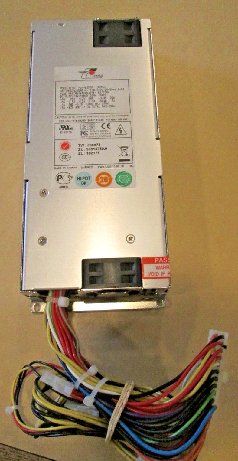 EMACS P1H-6350P 350W 24-Pin Power Supply 100-240V