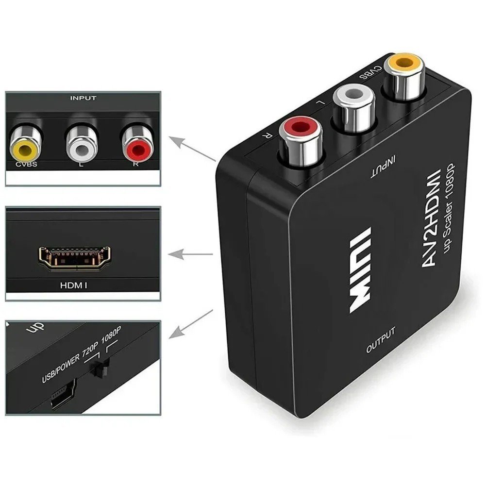 HDMI To RCA AV Adapter Converter Cable CVBS 3RCA 1080P Composite Video Audio