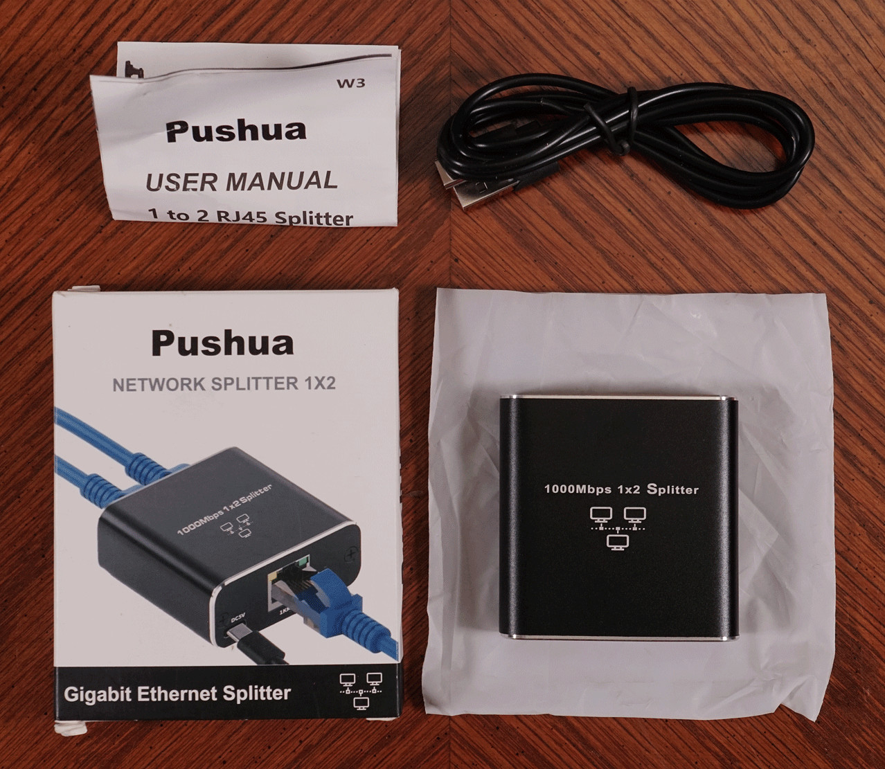 RJ45 Splitter 1X2 Gigabit 1000Mbps Ethernet cable 1 in 2 out Network Splitter PC