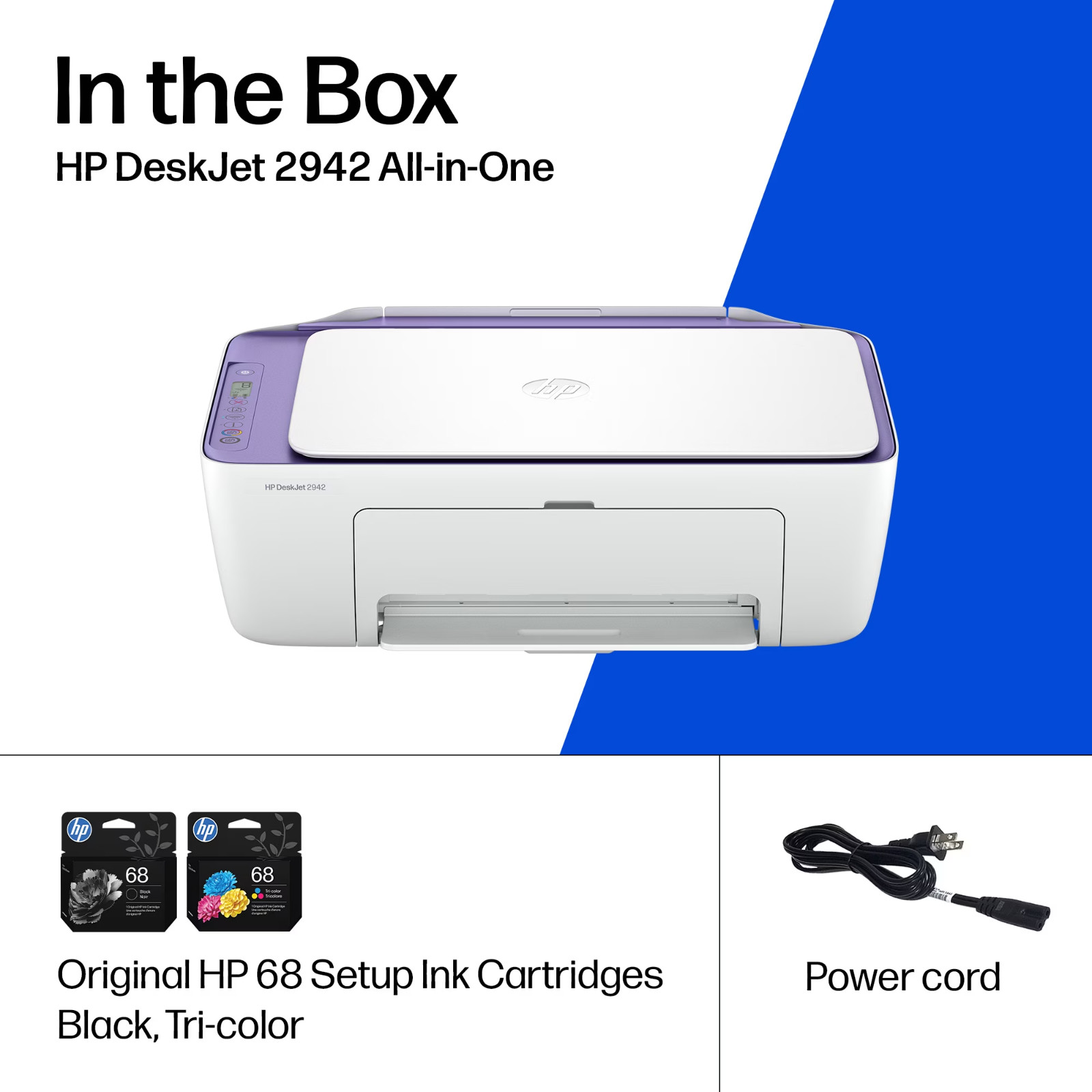 HP DeskJet 2942 Wireless All-in-One Color Inkjet Printer, Violet Tulip