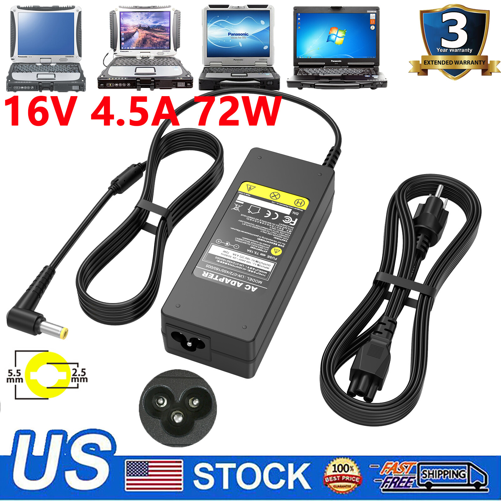 Lot Adapter Charger for Panasonic ToughBook CF-18 CF-19 CF-20 CF-31 CF-52 CF-54