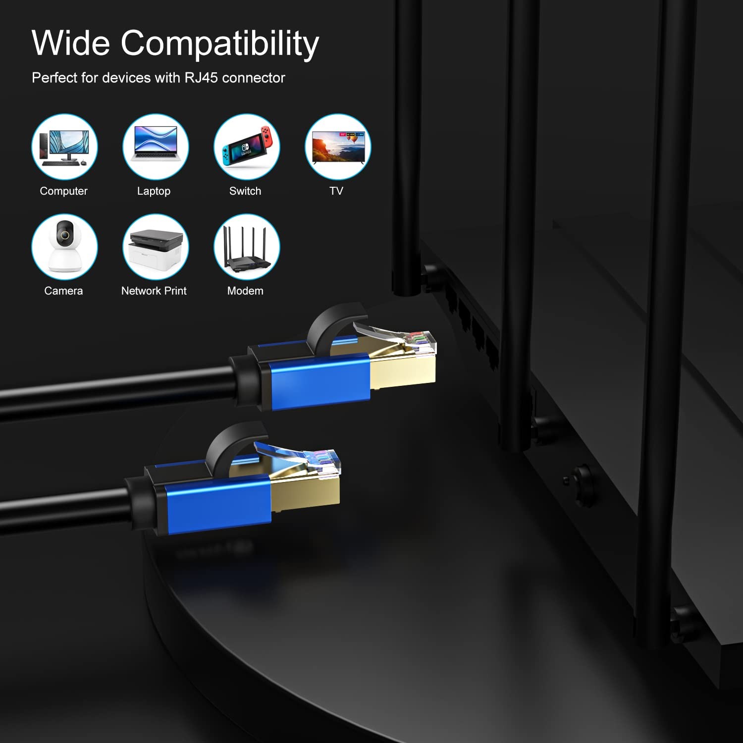 Cat7 Ethernet Cable 300ft Cat7 Outdoor Cable Triple Shielding Sstp 10gbps 600mhz